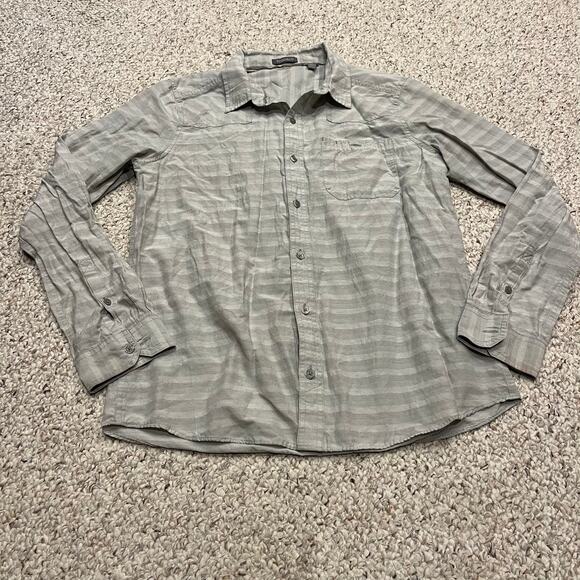 Toad & Co Men's Wanderer Long Sleeve Button Down Shirt Sz M Gray Outdoor Hike - Picture 2 of 9